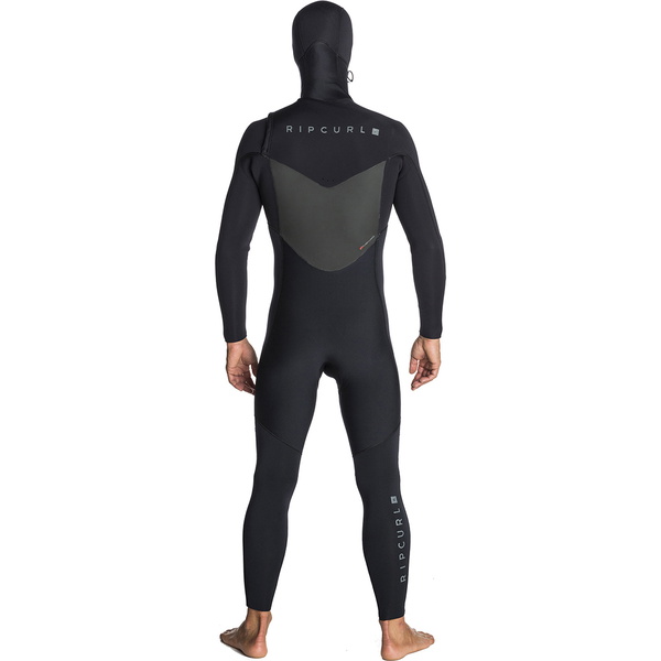 2019 Rip Curl Dawn Patrol 5/4mm Hooded Chest Zip Wetsuit BLACK WSM7SM